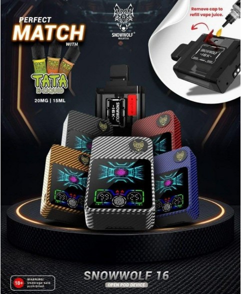 SNOWWOLF 17 OPEN SYSTEM KIT SET DEVICE TATA 15ML FLAVOR - Image 4