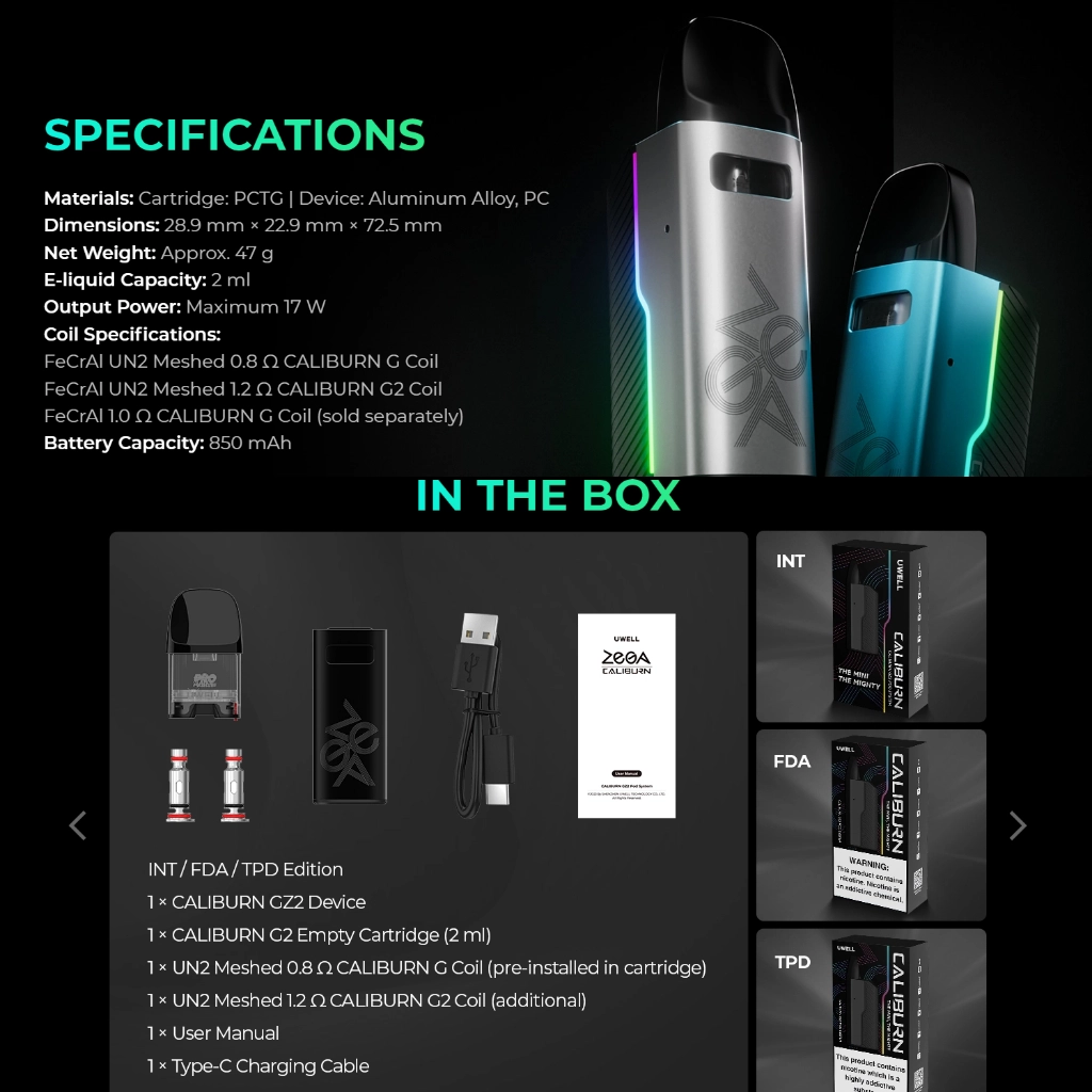Uwell Caliburn GZ2 17W - Image 3