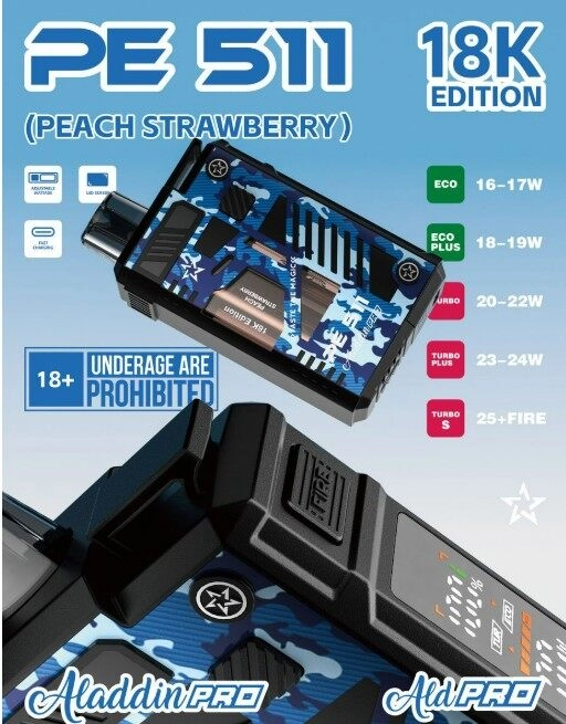 Aladdin Pro PE511 18K 18000 Puffs DSP Pod Fullset and Cartridge - Image 3